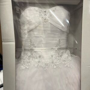 Jewel Strapless Tiered Tulle Wedding Dress